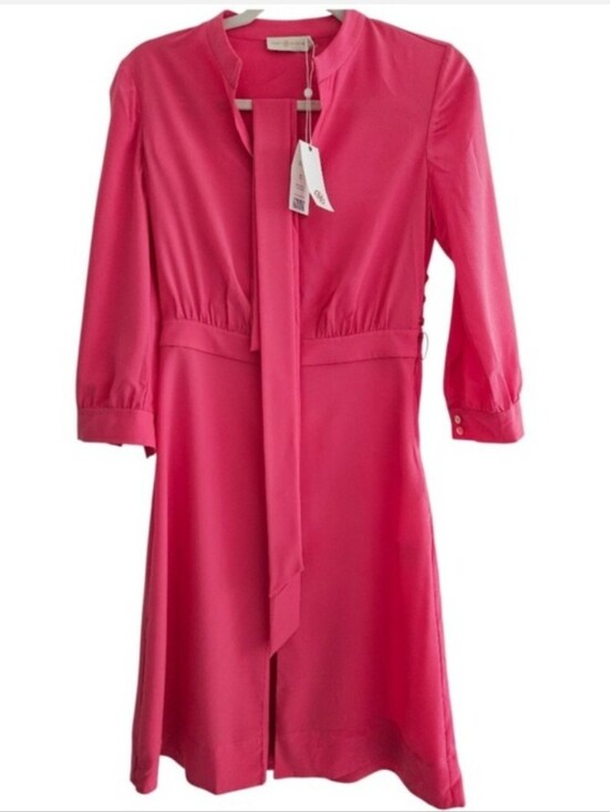 Tory Burch Dresses & Skirts - NWT Tory Burch JUDI Fuchsia Belted Front Slit Midi Dress